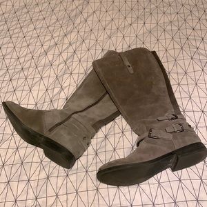 Gray suede boots